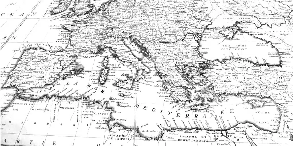 old-map-of-europe-picture-id1027005290