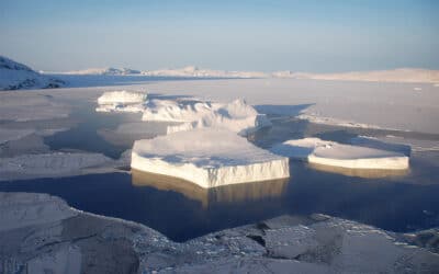 Polar expedition into the Arctic sea ice
