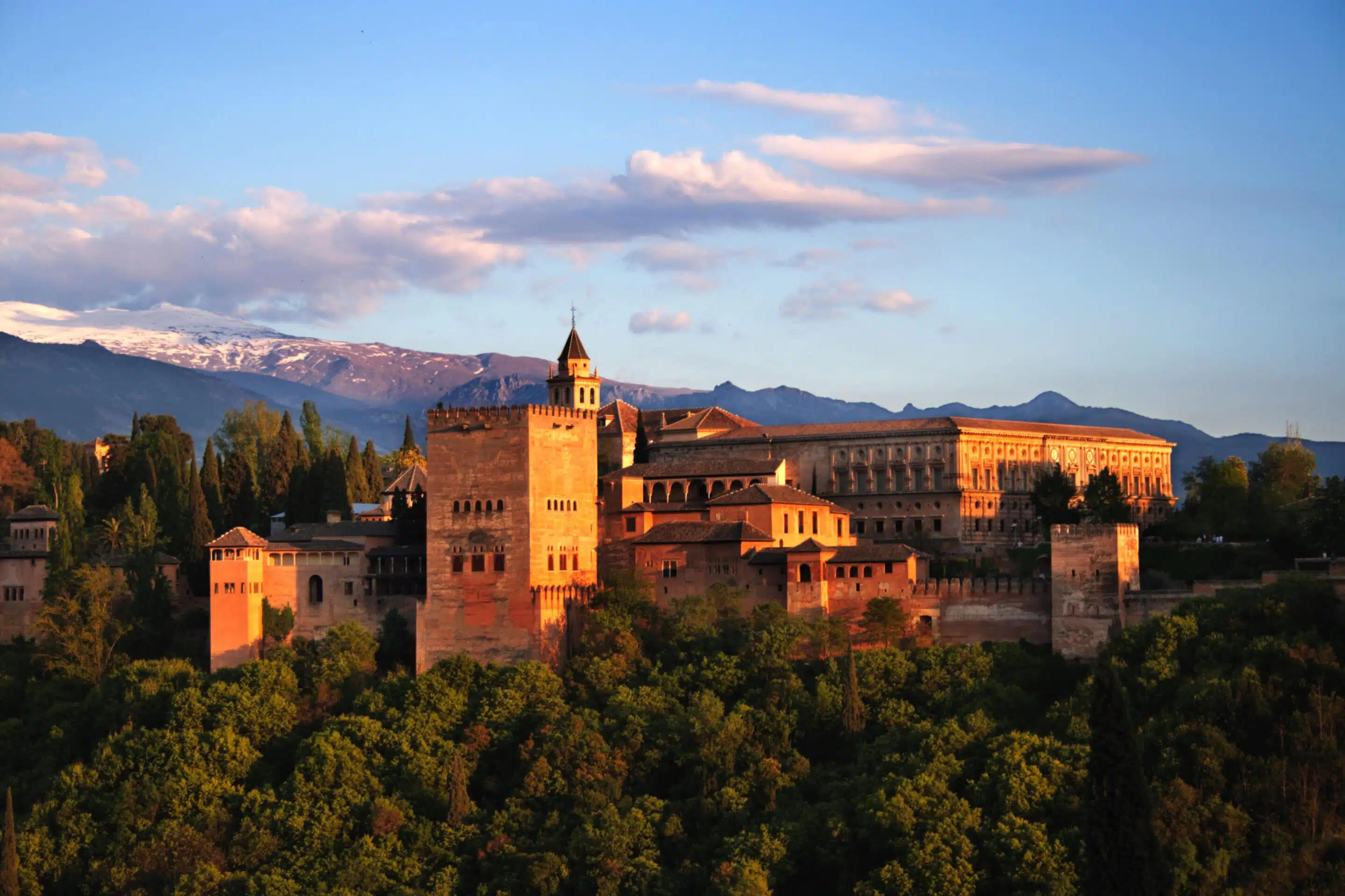 Alhambra in Granada at twilight. One the 7 New Wonders