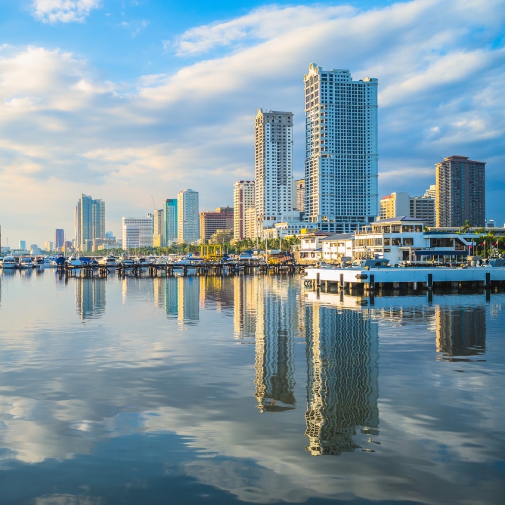 port et gratte-ciel de Manille, Philippines